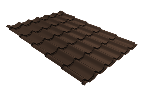 Металлочерепица классик Grand Line 0,45 PE RAL 8017 шоколад