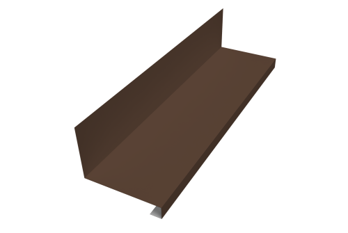 Планка примыкание нижнее к трубе для Кликфальц Pro Grand Line 0,5 Satin с пленкой RAL 8017 шоколад (2м)