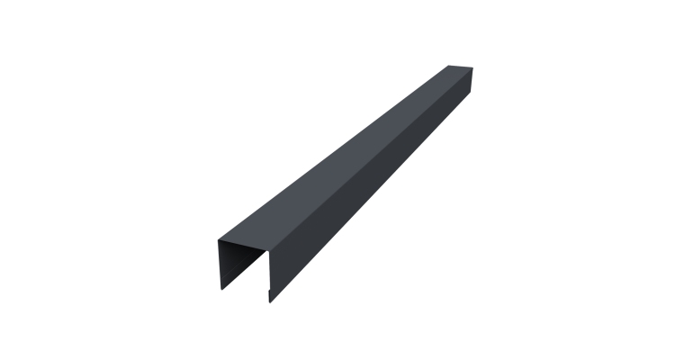 Планка вертикальная лицевая для забора жалюзи Palermo 0,5 Atlas X RAL 7024 мокрый асфальт (1,8м)