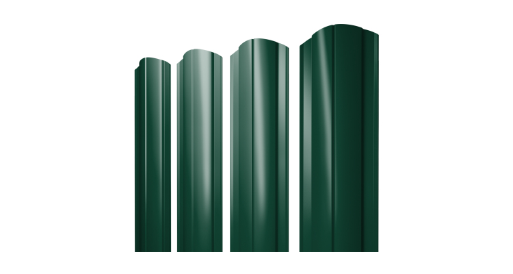 Штакетник Круглый фигурный 0,45 PE RAL 6005 зеленый мох